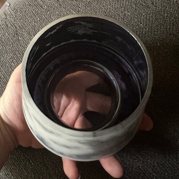 Halloween Yankee Candle Jar Topper Haunted House Witch Bats Frosted Satin Glass - Picture 5 of 6